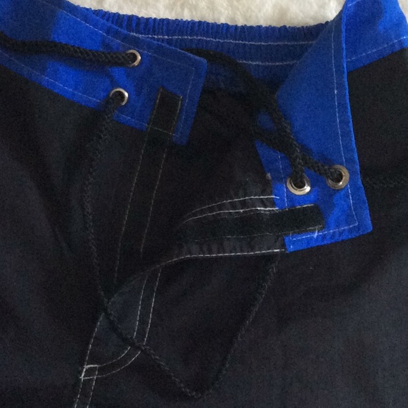 Swim Board Shorts Vintage Black and Cobalt Blue - Picture 3 of 6